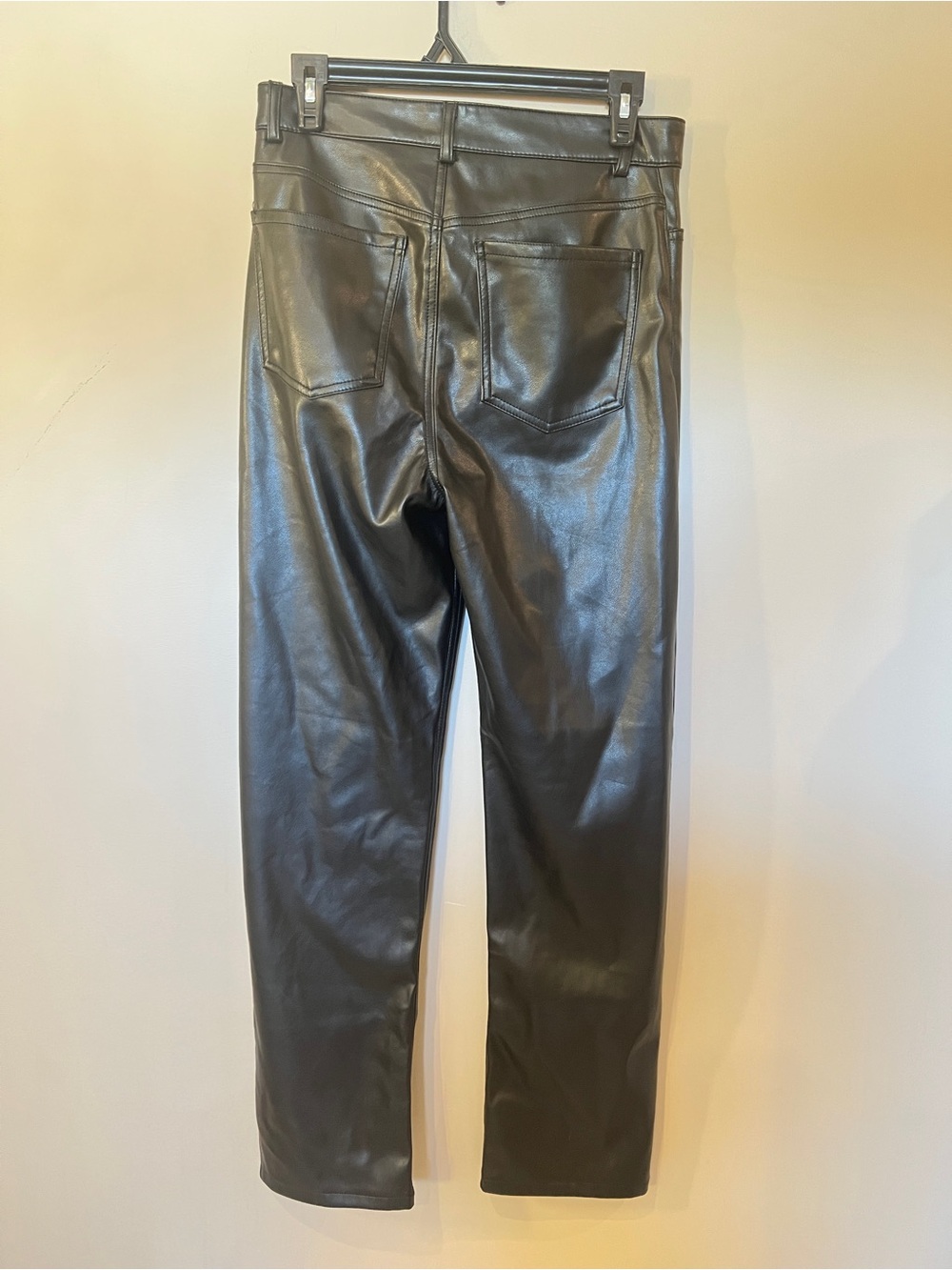 Dynamite Black Faux Leather Straight Leg Pants Size 8 - Picture 4 of 6